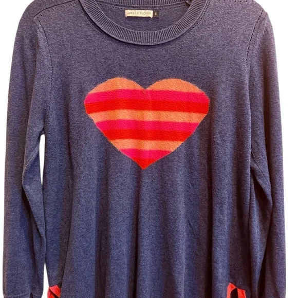 Zaket & Plover Cotton and Cashmere Novelty Heart Sweater sz S - Picture 2 of 10